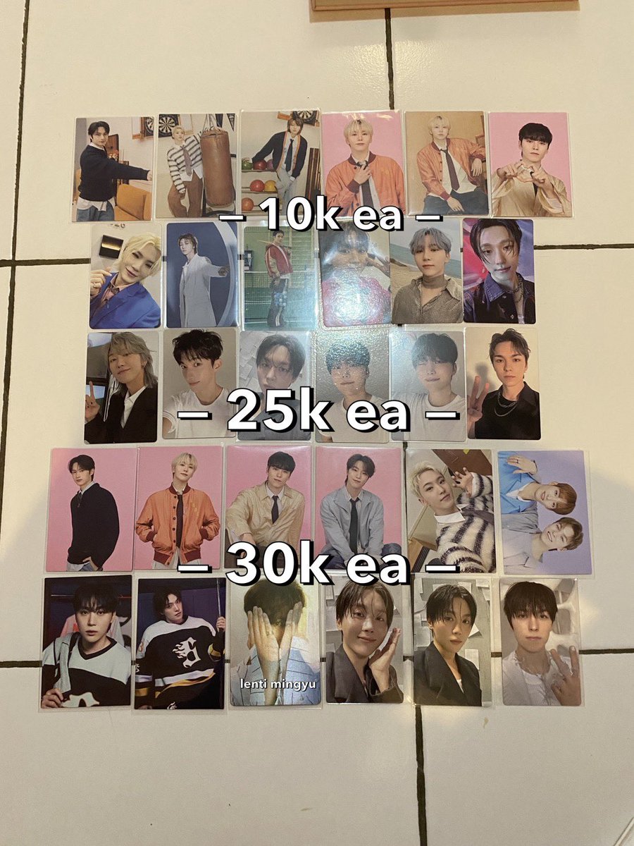 agiueo's tweet photo. wts want to sell seventeen photocard pc svt ina lfb 세븐틴 포카

scoups jeonghan joshua jun hoshi wonwoo woozi the 8 mingyu dokyeom seungkwan vernon dino
✅ prefer take banyakan
❌ exc pack &amp; adm shopee 17%
✅ ww buyers are welcome with ina address https://t.co/rwFUFILCnb