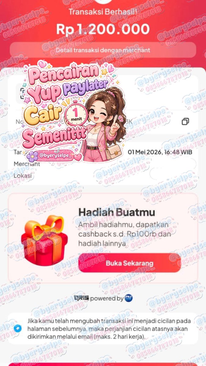 cairinyuuk's tweet photo. 🌻TESTIMONI GESTUN BULAN MEI 2026🌻

୨୧ ───────────── ୨୧
💗 YUPPAYLATER BY SCAN
💸 1.200.000
💸 2.000.000
💸 2.000.000
✨ SCAN — CEK — TF ‼️✨
⚡ CAIR SEMENITT✅
୨୧ ───────────── ୨୧

🍒 Wasapp for fstrspn 🍒
#zonauangㅤ https://t.co/SXxhPv1yli