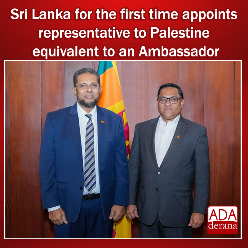 adaderana's tweet photo. Sri Lanka for the first time appoints representative to Palestine equivalent to an Ambassador 

Read more: https://t.co/ZFBemJcRMs

#lka #srilanka #adaderana #news #lanka #SriLankaNews #SriLanka https://t.co/3B8kHNuYbv