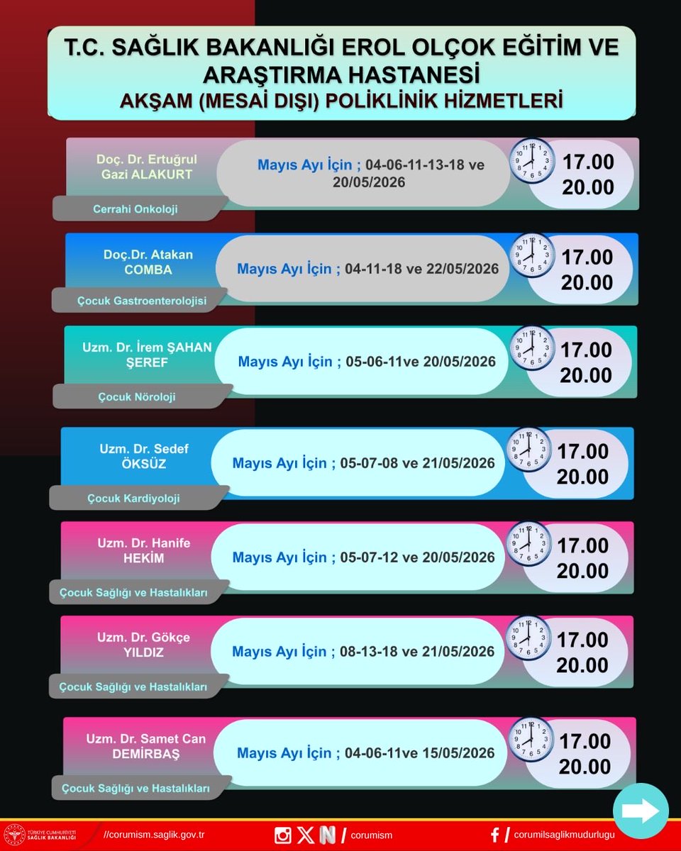 ceahofficial's tweet photo. Akşam ( Mesai Dışı) poliklinik hizmetleri https://t.co/dmbOAsASXw