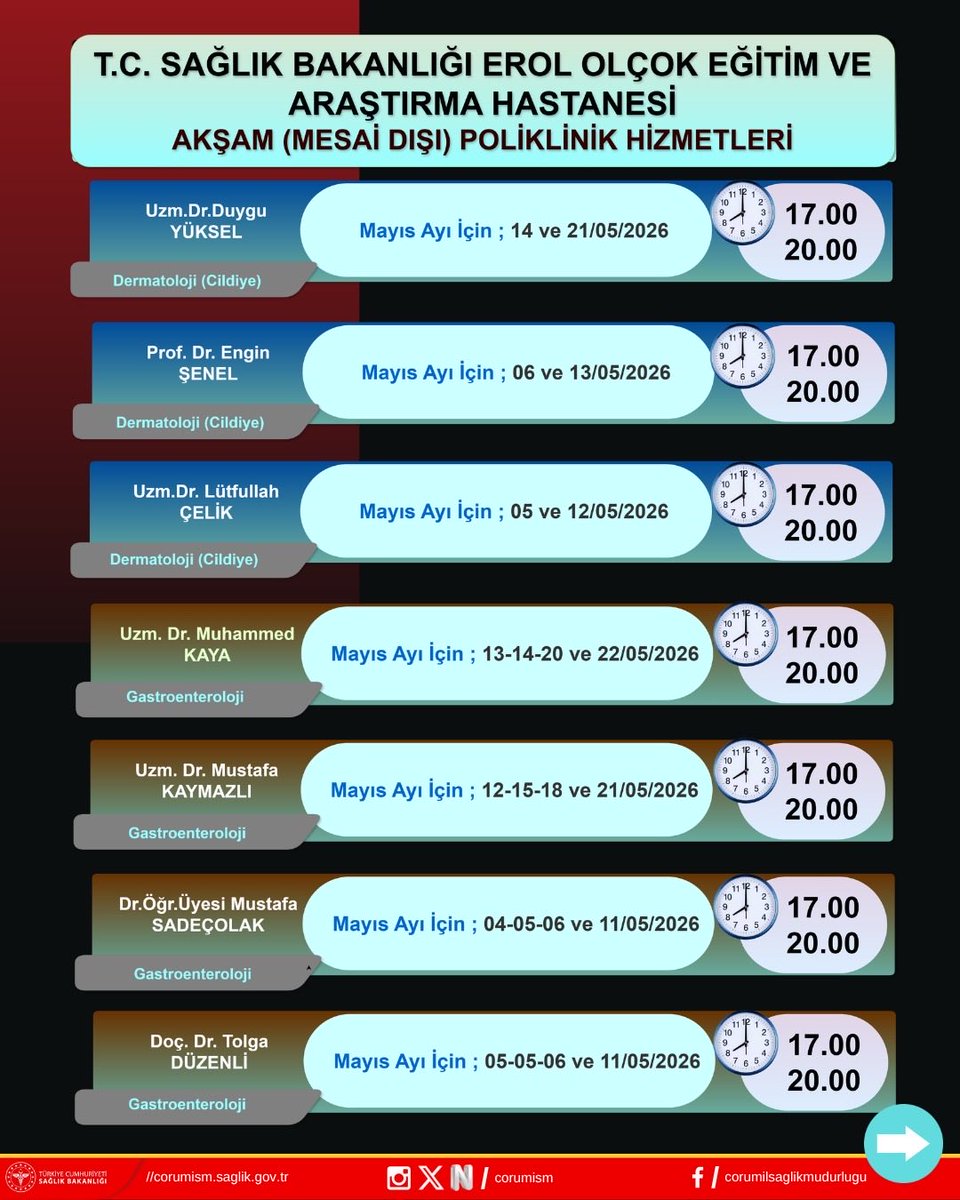 ceahofficial's tweet photo. Akşam ( Mesai Dışı) poliklinik hizmetleri https://t.co/dmbOAsASXw