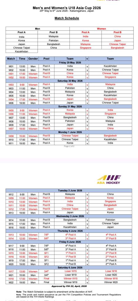 【suma】18年アジア大会 Men's and Women's U18 Asia Cup 29 May - 6 June Kakamigahara Japan