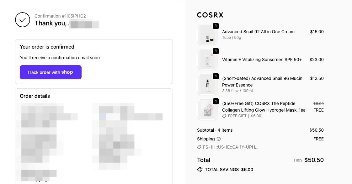 Buy your original skincare products directly from the brand’s website, Amazon or any other US store of your choice and you’ll never have to worry about buying fake skincare products ever again.

Order Placed For:

COSRX Advanced Snail 92 All in One Cream

COSRX Vitamin E