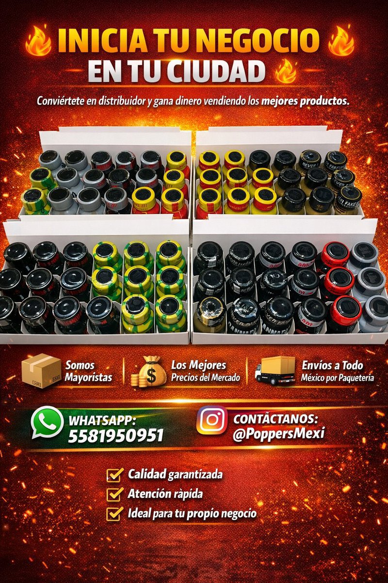 JehovaPoppers's tweet photo. 🔥 CÉSAR POPPERS🔥
 recibe con confianza
📍 CDMX | Monterrey
📲 WhatsApp
👉 https://t.co/n9l5UdF71f
👉 https://t.co/U0N9peyr4t
✅ Mejores precios garantizados
✅ Calidad y servicio premium
✅ Entregas a domicilio 🏠
✅ Entregas 🚋 Metro (CDMX)
✅ Envíos seguros a todo México 🇲🇽✈️ https://t.co/jOqUN1B4GK