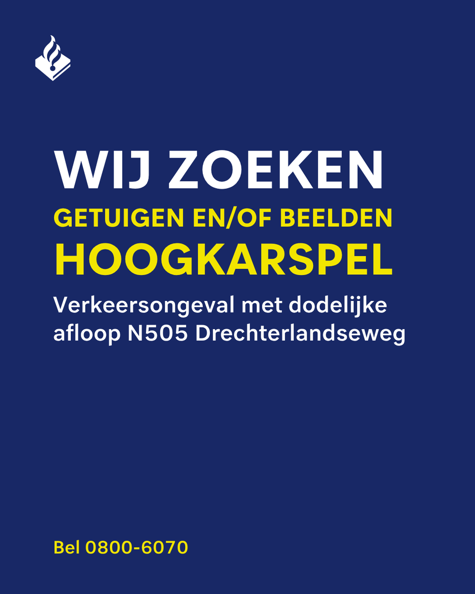 Getuigen gezocht van ernstig ongeluk in Hoogkarspel