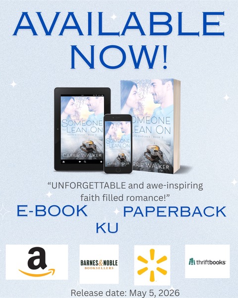 Deenamadams's tweet photo. Someone to Lean On, book 3 in the Faith Endures Series, is NOW AVAILABLE!! 

Congratulations @cwalkerauthor! 

Available on Amazon and other online book sources, as well as on KU!

Purchase your copy Here: https://t.co/QChwrWuKII

#contemporaryfiction #STLO https://t.co/vWPQblJZqV