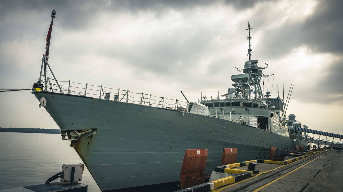 ReadyAyeReady's tweet image. HMCS Ville de Quebec sits alongside in Port Klang, Malaysia, during Op HORIZON, on 26 June 2025. Photo by: Corporal Brendan Gamache, Formation Imaging Services #RCN #Photos #History