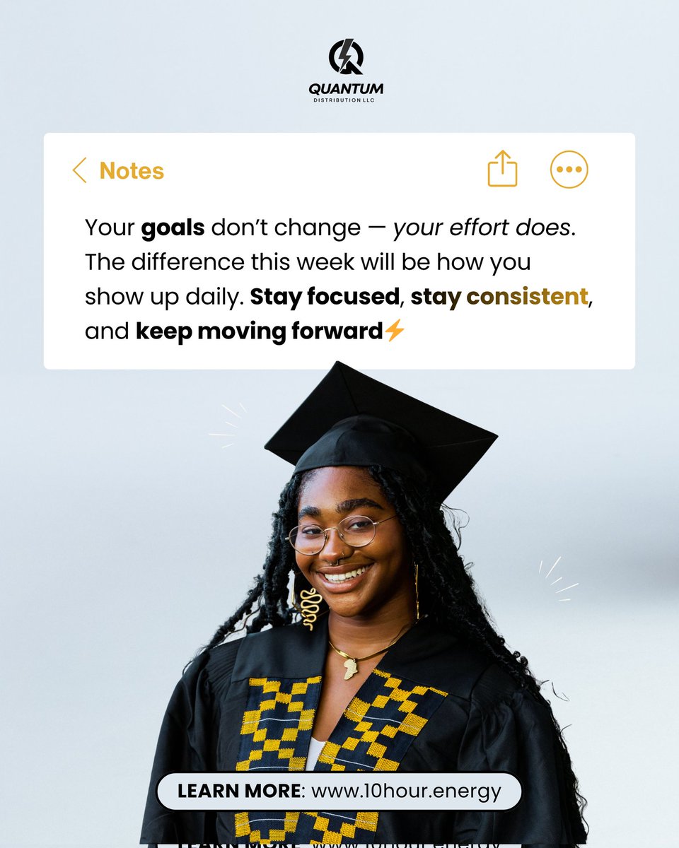 10hourenergy's tweet image. This week isn’t about doing everything — it’s about showing up daily and staying consistent⚡️

With 10hour.energy, you get clean, steady energy to keep going without the crash.

#focus #energy #discipline #monday #hustle