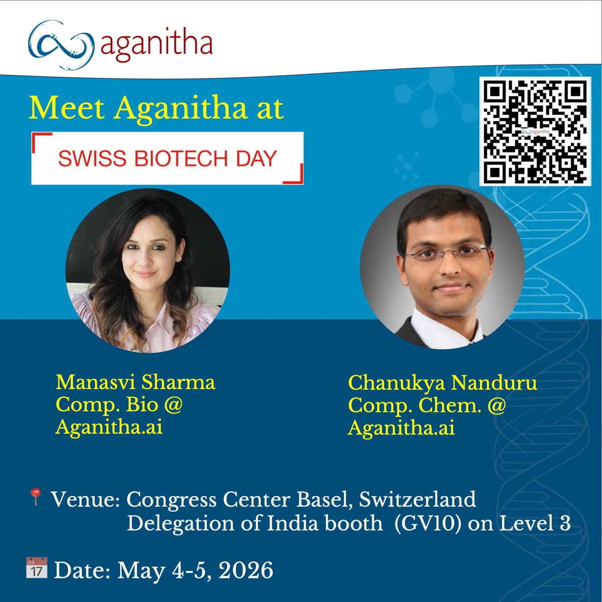 AganithaAI's tweet photo. Visit us at #SwissBiotechDay to see how Aganitha Igniva is enabling Agentic AI for BioPharma R&amp;D. https://t.co/HJh7yPjku3