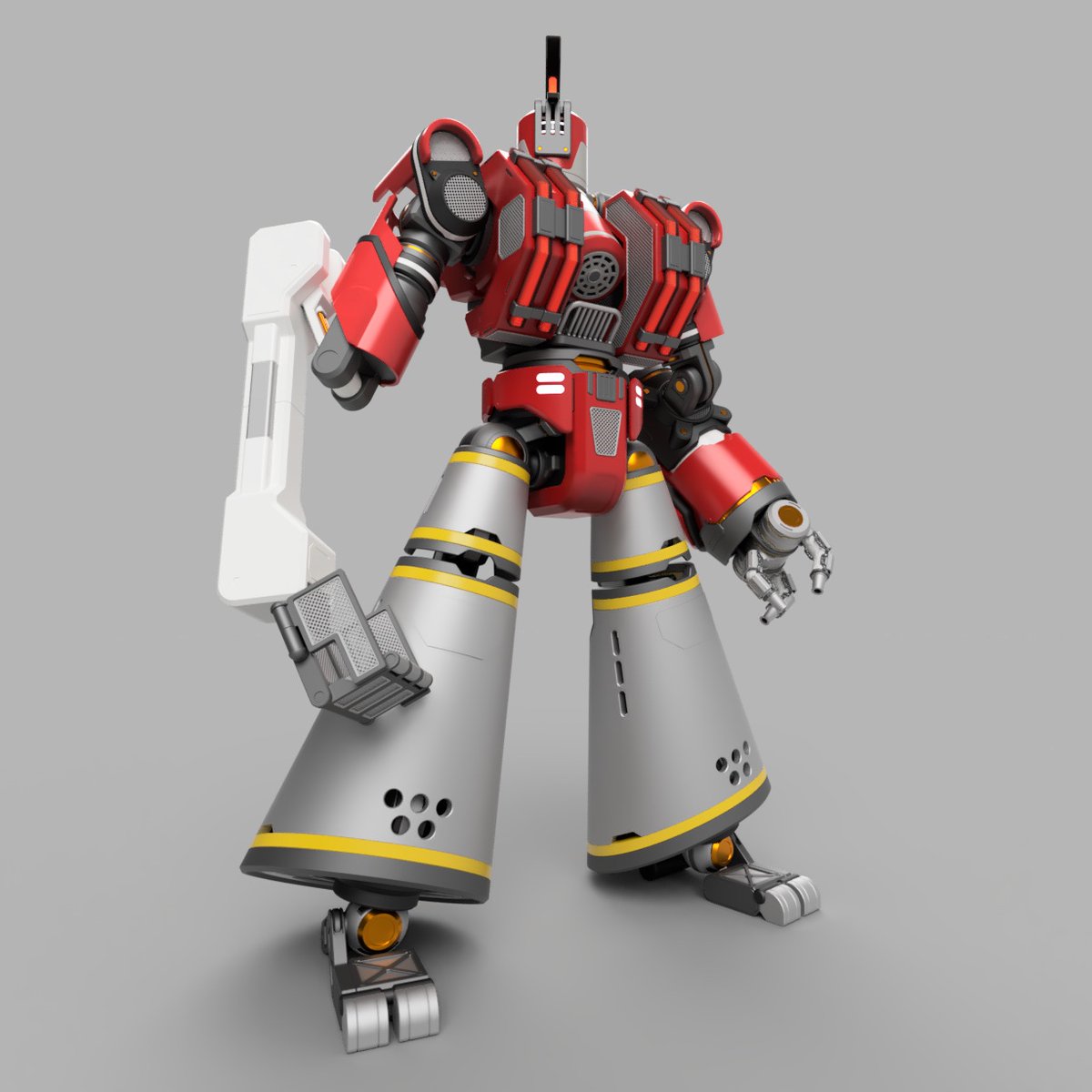 Sisenhurtwotwo's tweet image. 完成しました！！
「ファイアーアレス」
と命名しました。
消防隊専用の消防メカ
消火から、救助を完璧にこなすスーパーロボです！
#メカ #mecha #fusion #オリメカ #メカデザイン