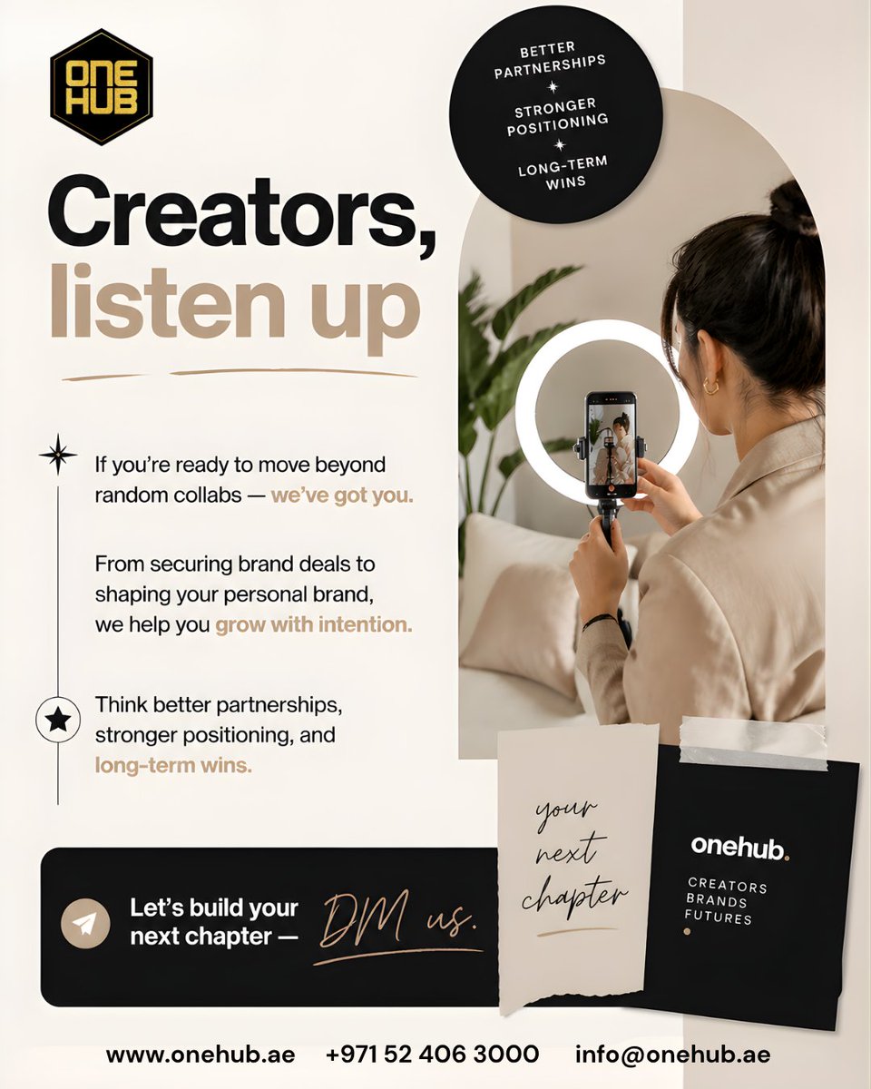 Onehub_ae's tweet photo. Think real opportunities, not just exposure.

Tired of random collabs that don’t really go anywhere?
We help you land better deals, build your personal brand, and grow with intention.

🌐 https://t.co/huSc8evkd8
📞 +971 52 406 3000

#OneHubDubai  social media influencers UAE https://t.co/W0VRShd22t