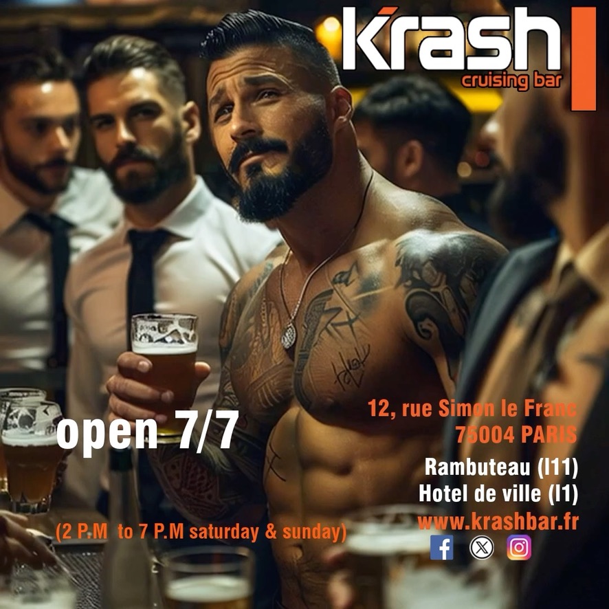 krashbar's tweet image. 😈Laisse tomber #Grindr
🔥 Prêt à passer à l'action ? 

Entrée gratuite, consommation obligatoire.

Chez nous, c'est :
👉 Du réel
👉 Avec consentement
👉 Sans drogue
👉 Avec ou sans alcool

#parisnightlife #gay#paris #party #men #parisgay #cruisingbar