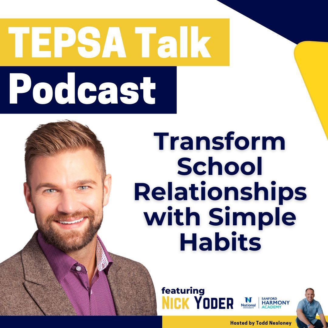 TEPSAtalk's tweet image. We've got a brand new TEPSA Talk Episode out NOW! Featuring Nick Yoder, from Harmony Academy! You won't want to miss this conversation about the importance of relationships.

Listen now on Apple Podcasts or Spotify!

#education #leadership #Podcast