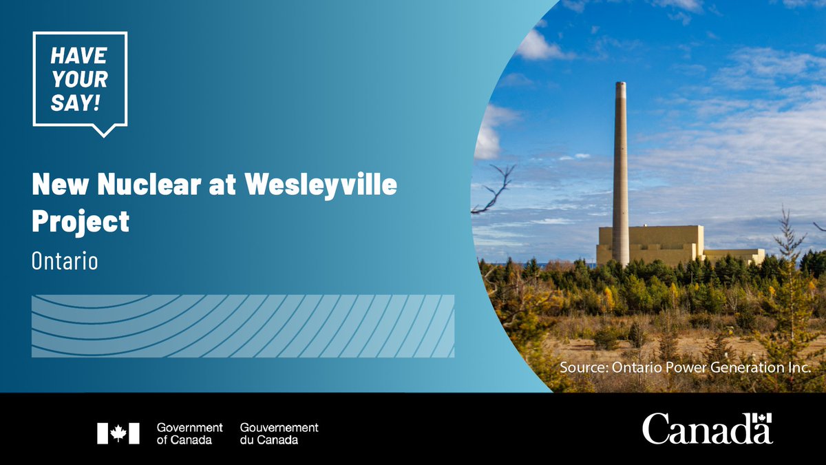 iaac_aeic's tweet image. Last chance!

We and the @CNSC_CCSNwant to hear your insights on the proposed New Nuclear at Wesleyville Project in Ontario!

Your insight matters! Submit it by May 7. 👉 iaac-aeic.gc.ca/050/evaluation…

#Nuclear #Ontario