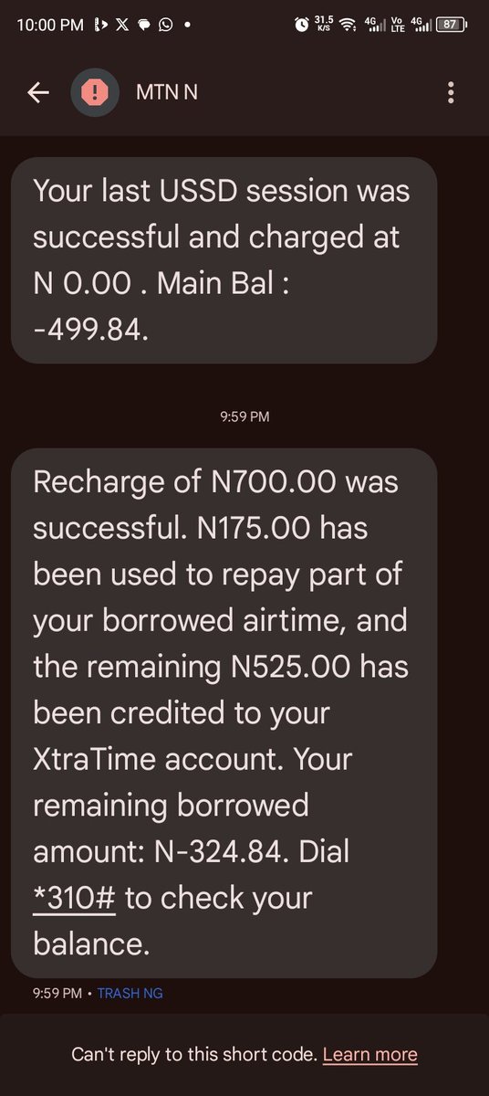 Dear <a href="/MTNNG/">MTN Nigeria</a> 

I want y'all to give me a legal reason and or explanation as to how this tomfoolery is even remotely possible... 
Why does "xtratime" balance still exist even though you've stooped burrowing airtime? 
Why is the money I paid partitioned at all???