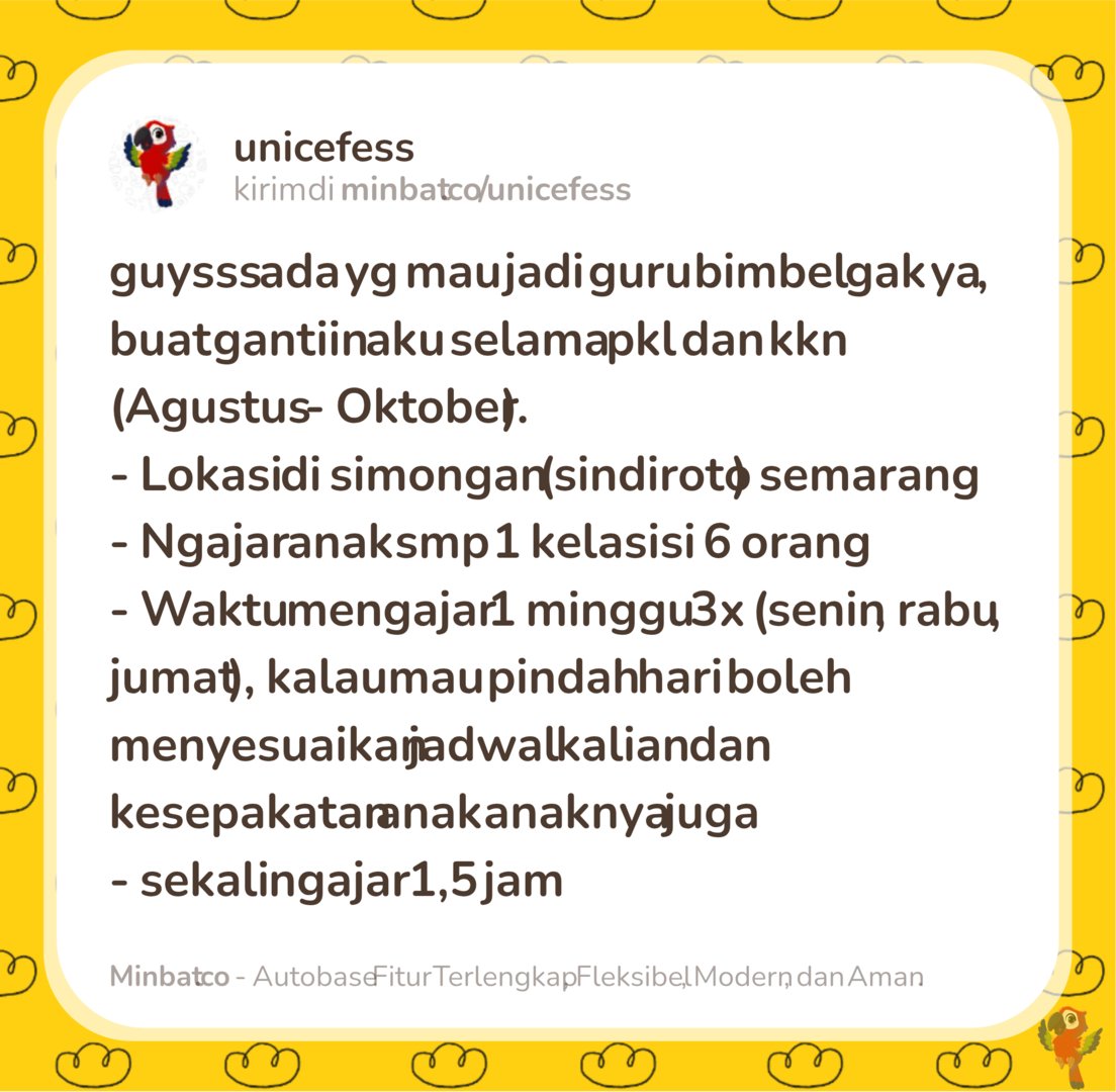 UNNES MENFESS🍌 tweet media