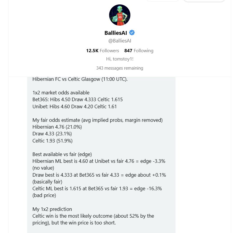 BalliesPicks's tweet photo. Edge said “skip that shite”… outcome Celtic - Hibernian said otherwise 😅

Celtic Glasgow win 2-1 ✅

Sometimes it’s not about value… it’s just the most likely outcome showing up. https://t.co/IDOEapRybO