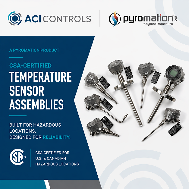 ControlsAci's tweet photo. In hazardous areas, temperature sensors need to do more than measure.CSA-certified RTDs &amp; thermocouples are built to prevent ignition in Class I, II &amp; III environments. If you’re not verifying specs, you’re assuming. Worth a second look. #ACIControls #Pyromation #processcontrols https://t.co/cszaqTkCN6