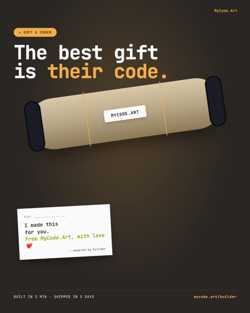 MyCode_Art's tweet image. Skip the mug. Frame their code.

Their first commit. The function they're proud of. We print it on premium matte paper and ship it rolled across the EU.

Built in 3 minutes → mycode.art/builder

#giftacoder #mycodeart #developerlife #codingposters
