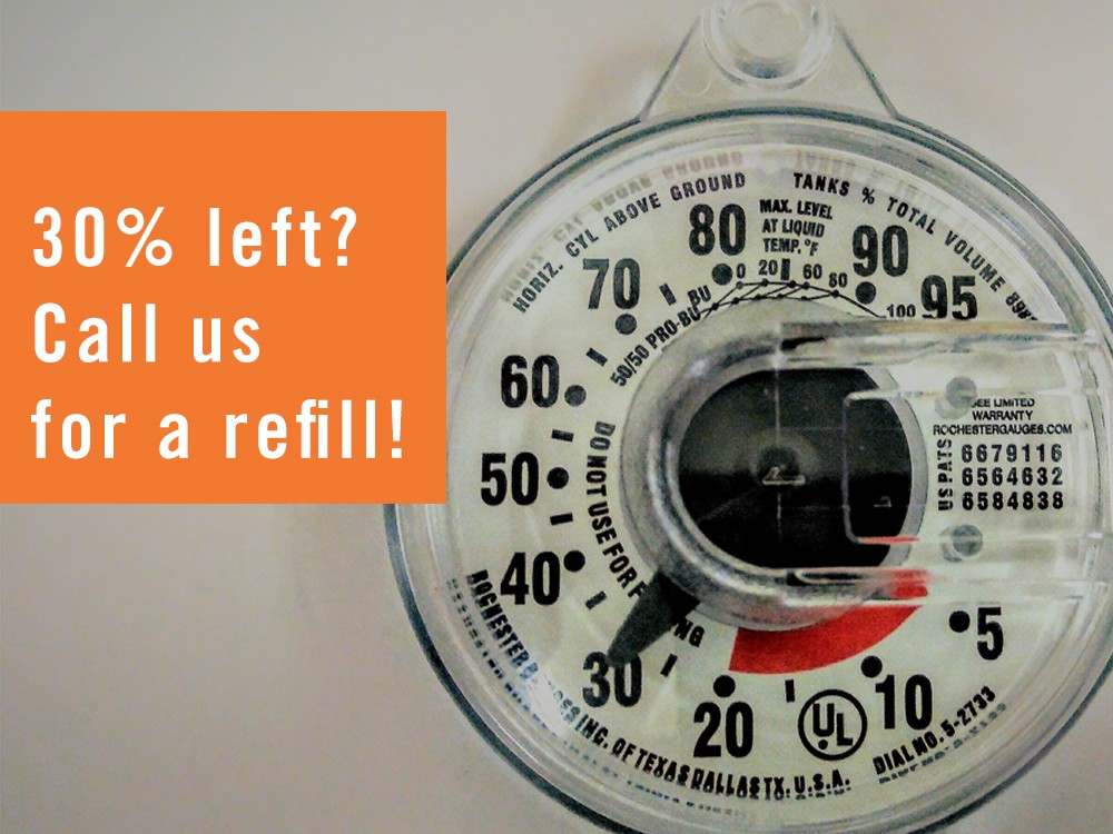 GerowPropane's tweet photo. The Propane tanks we supply have a Gauge on the top which indicates how much propane you have left in the tank, 80% being a full tank.

Only 30% Left? Call Gerow Propane for delivery at (613) 707-2112! https://t.co/a0rc0mCZi0