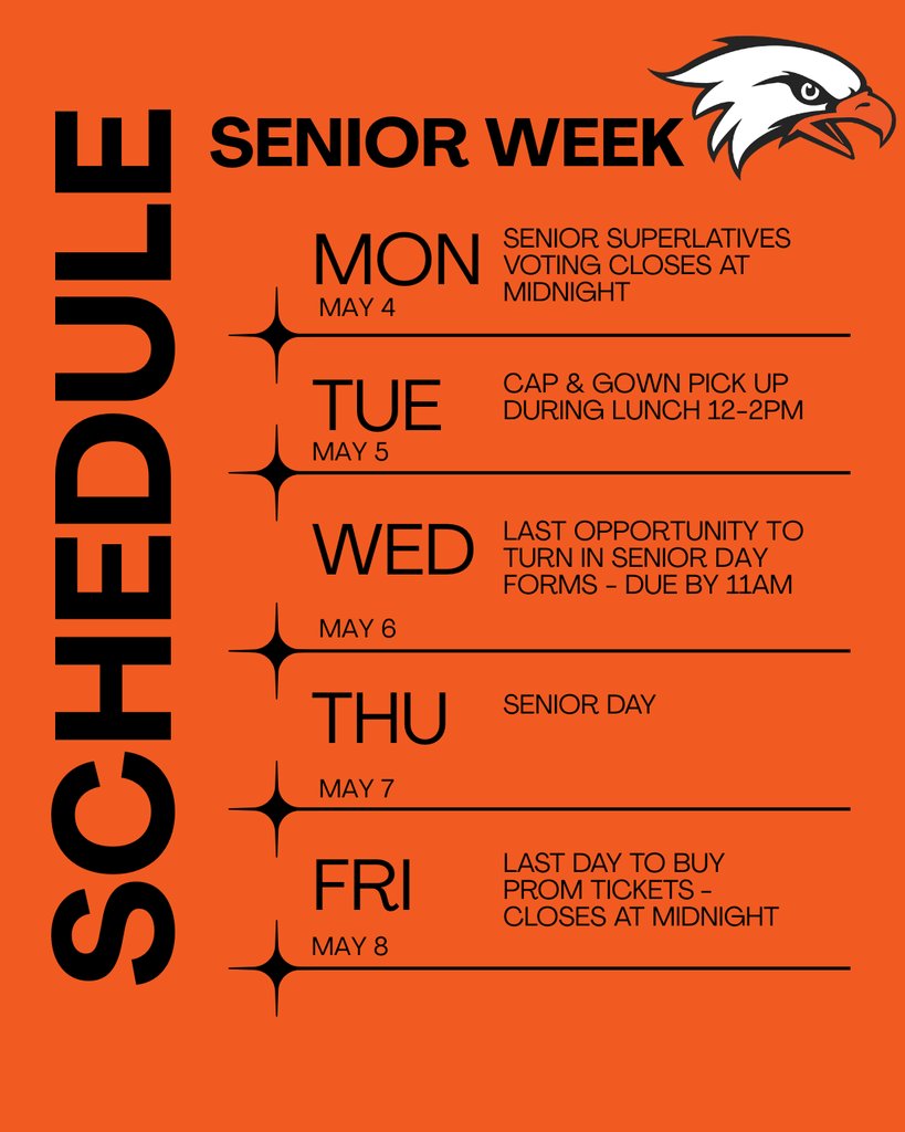daviecountyhs's tweet photo. SENIORS: Don’t miss this week's events!

#experiencedavie https://t.co/QpjKLUGt4O