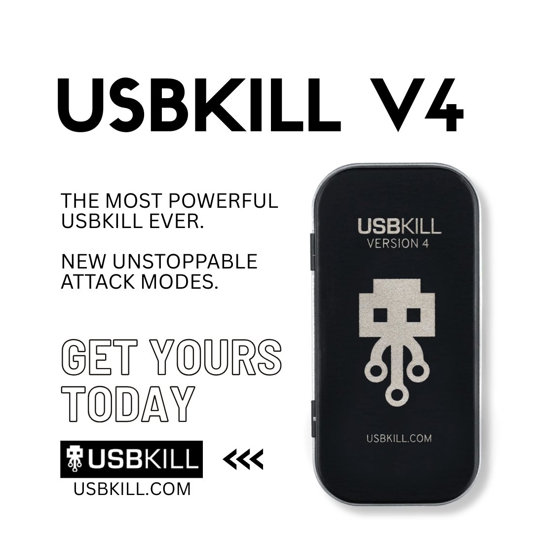 USBKill's tweet image. Unleash the power of the USBKill V4! ⚡️ Now featuring an internal battery for offline attacks and multiple triggers (Remote, Smartphone, Timed), it's the gold standard for hardware stress testing. 🛡️ l.usbkill.com/H7QEg 
#USBKill #CyberSecurity #Hardware