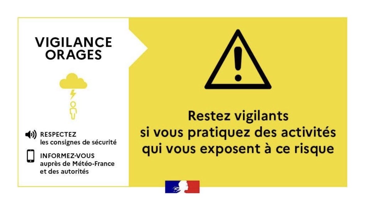 Image de Préfet du Tarn - 🟡 #AlerteMétéo | Le département du Tarn est sera placé en vigilance jaune pour orages ce lundi 4 ma