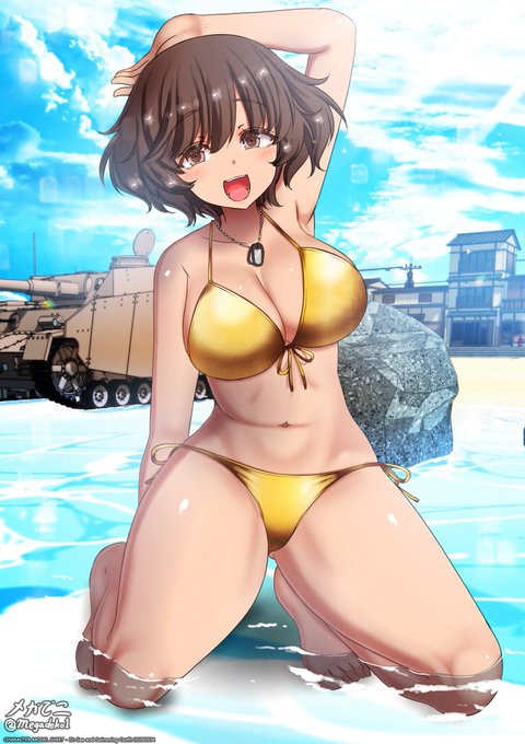 #ガルパン版深夜のお絵描き60分一本勝負 #ガルパン版深夜のお絵描き60分一本勝負_20260504 ゴールデンウィークのケイさんはもう描いたので、今回は優花里ちゃんで Since I've already drawn Kay for Golden Week, I decided to draw Yukari Akiyama this time.