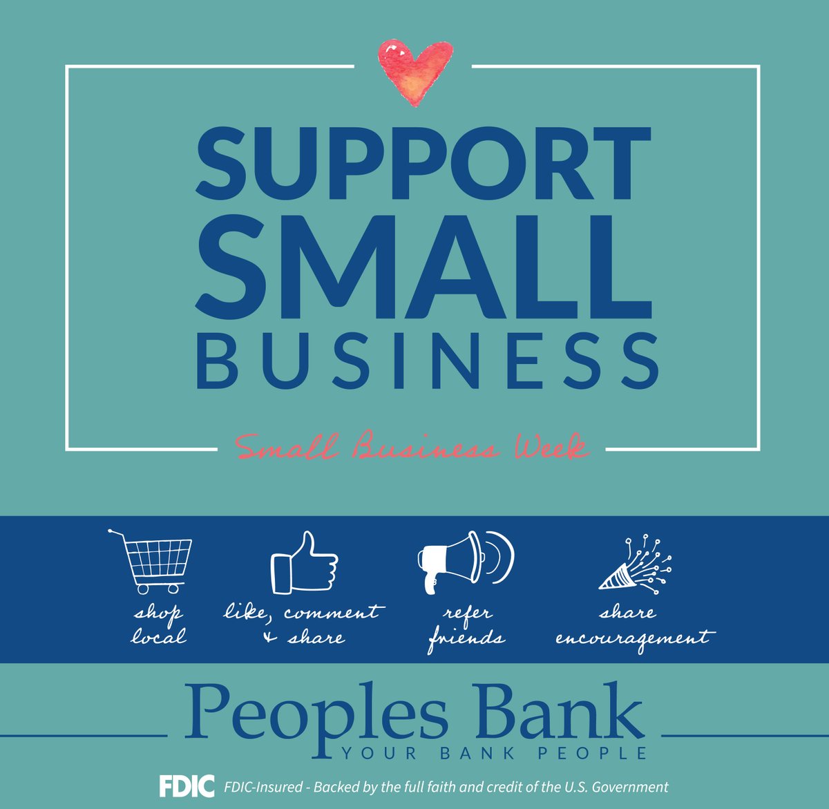 peoplesbankms's tweet image. "They’ve cheered from the sidelines, supported your causes, and served your family for years. This week, show them some love. 💙 Celebrate #SmallBusinessWeek and #ShopSmall."