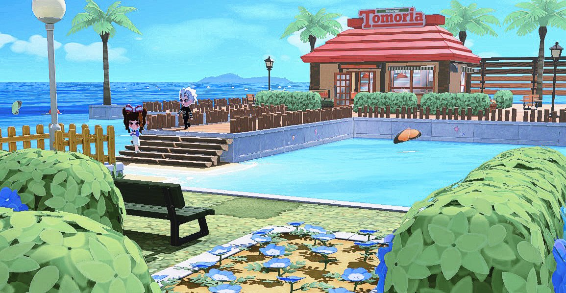 girasole_mori's tweet photo. 島作り楽しくて止まらない^ ^ / ♡~ ~
海に浮かぶカフェ（レストラン）はこの島の
お気に入りのひとつ🎶

#tomodachilife https://t.co/EOpId5FoQg