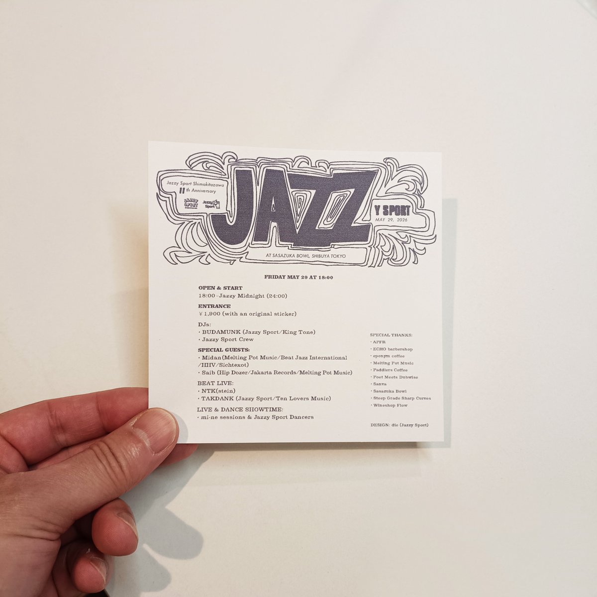 Jazzysport_s's tweet photo. 〈11周年イベント〉
Jazzy Sport Shimokitazawa 11th Anniversary
At Sasazuka Bowl, Shibuya Tokyo
Friday May 29
Open &amp; Start 18:00–Jazzy Midnight (24:00) https://t.co/OkVpquToXb