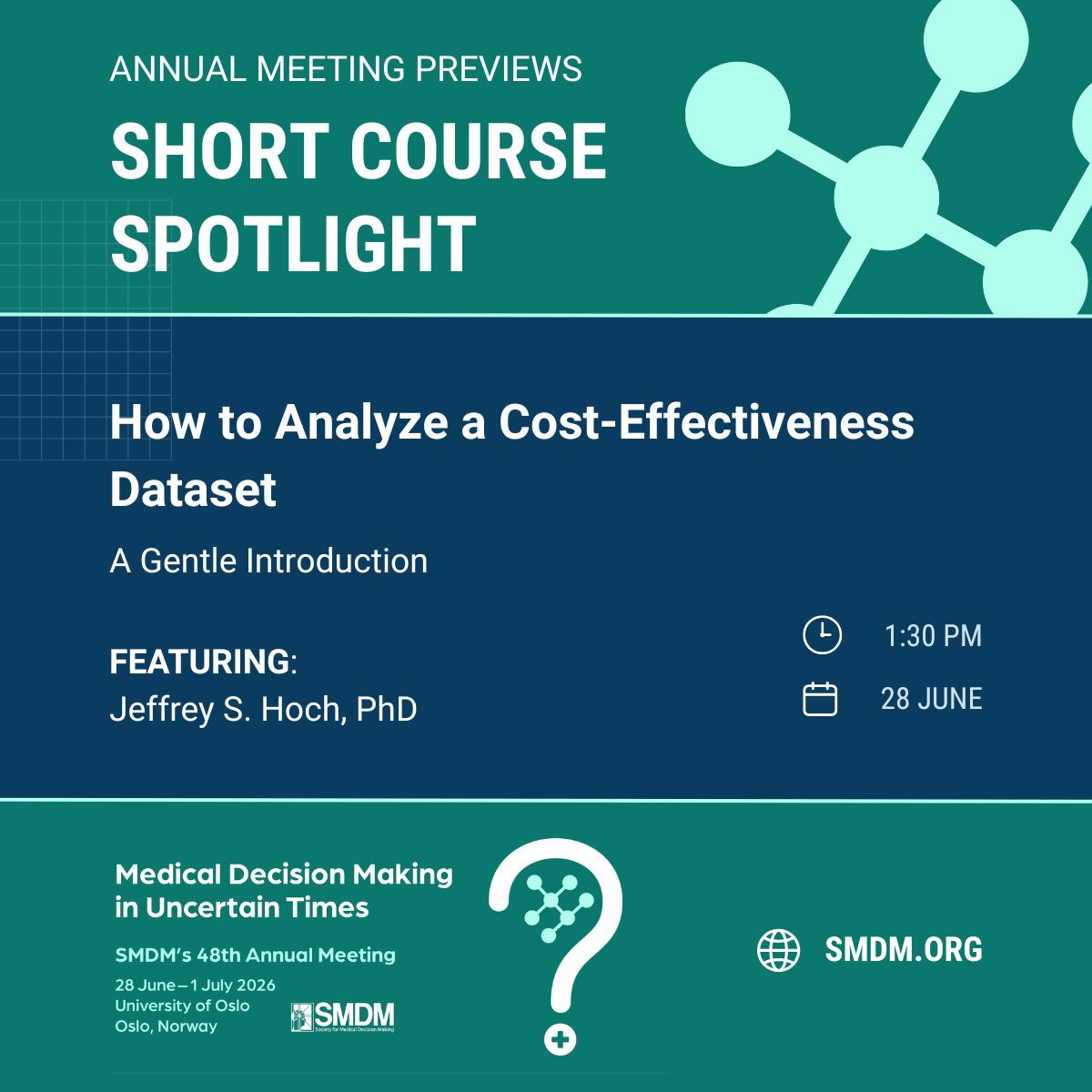 socmdm's tweet photo. Check out this short course at SMDM's 48th Annual Meeting in Oslo, 28 June–1 July 2026. Register now to reserve your spot! #SMDM26 #ShortCourses #PlanYourMeeting
📅 28 June | 1:30 PM – 4:55 PM
🔗 Full description: https://t.co/bbE6c38tHK https://t.co/5kkmIbM6NW
