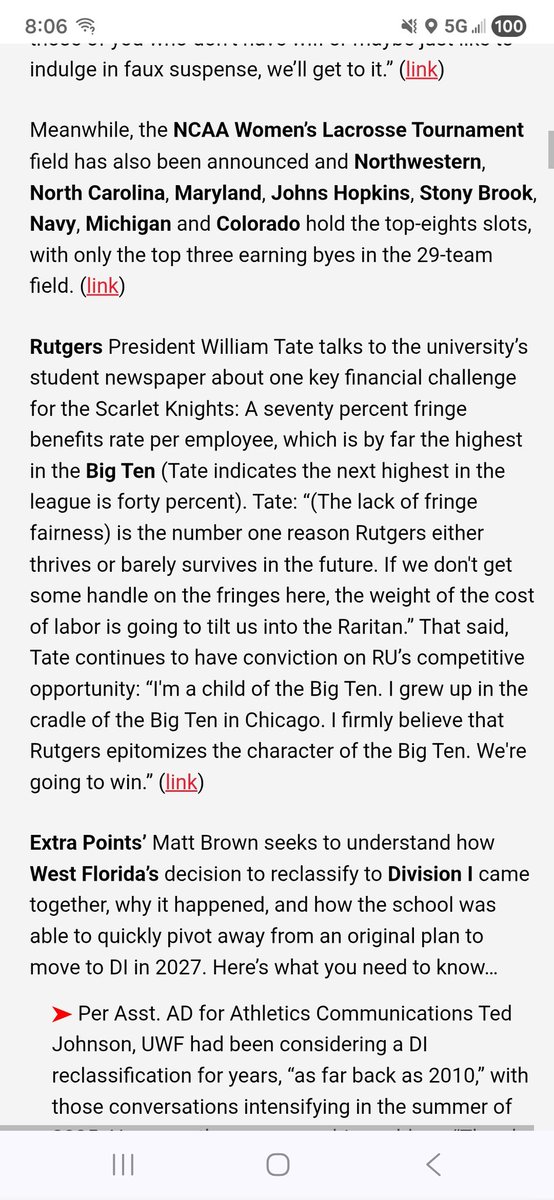 Big Ten information and news tweet media