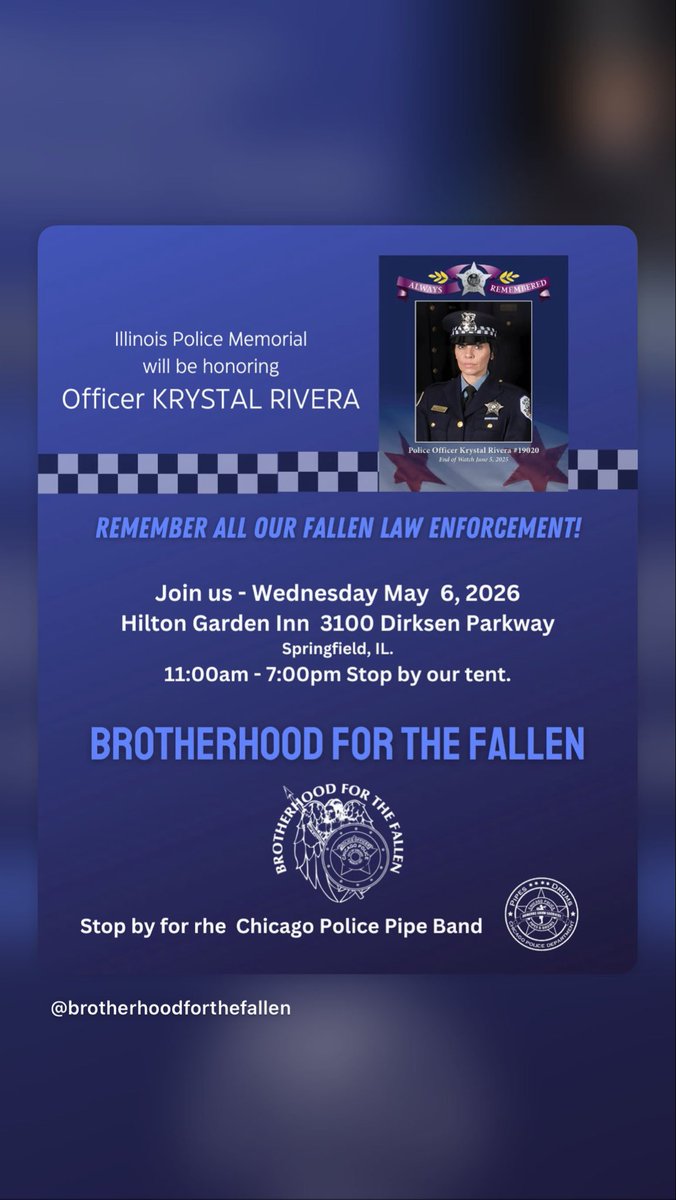 BFTFChicago's tweet image. Stop by if you’re headed to Springfield. #NeverForget💙