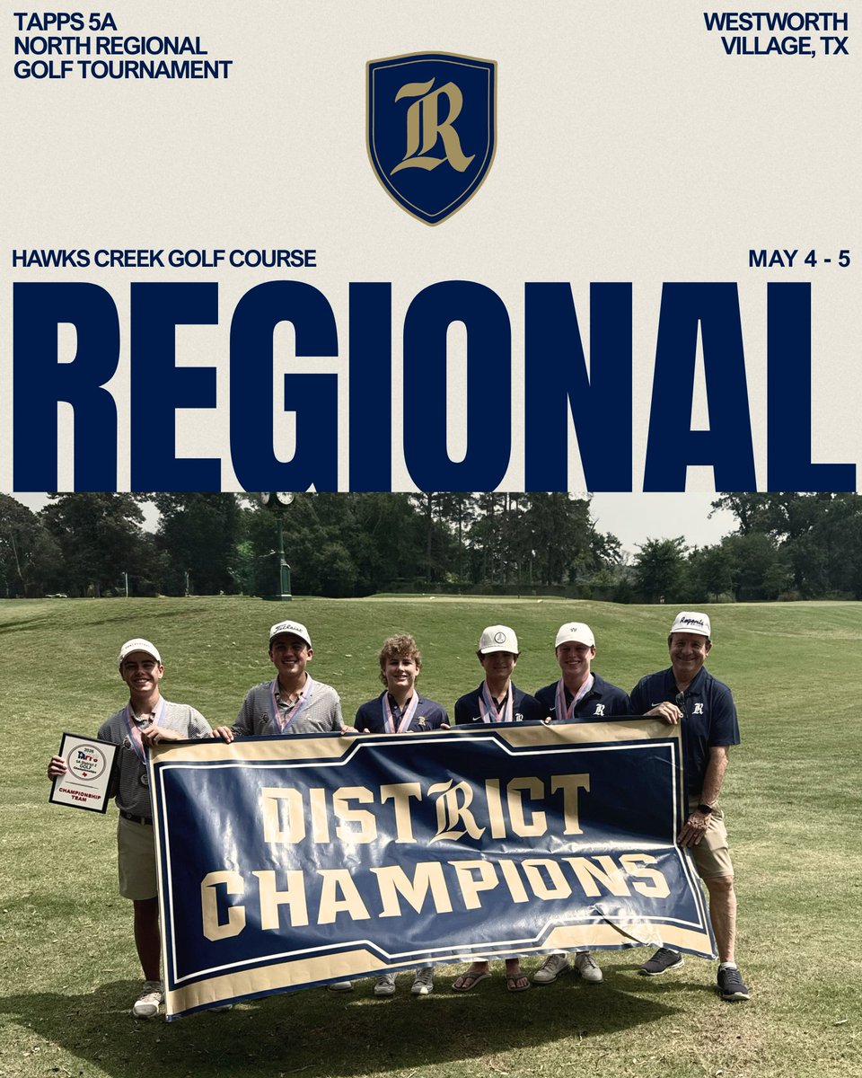 RSA_Athletics's tweet image. Onto Regionals!

Regents Golf begins the Regional Tournament today at Hawks Creek GC.

#GoKnights⚔️