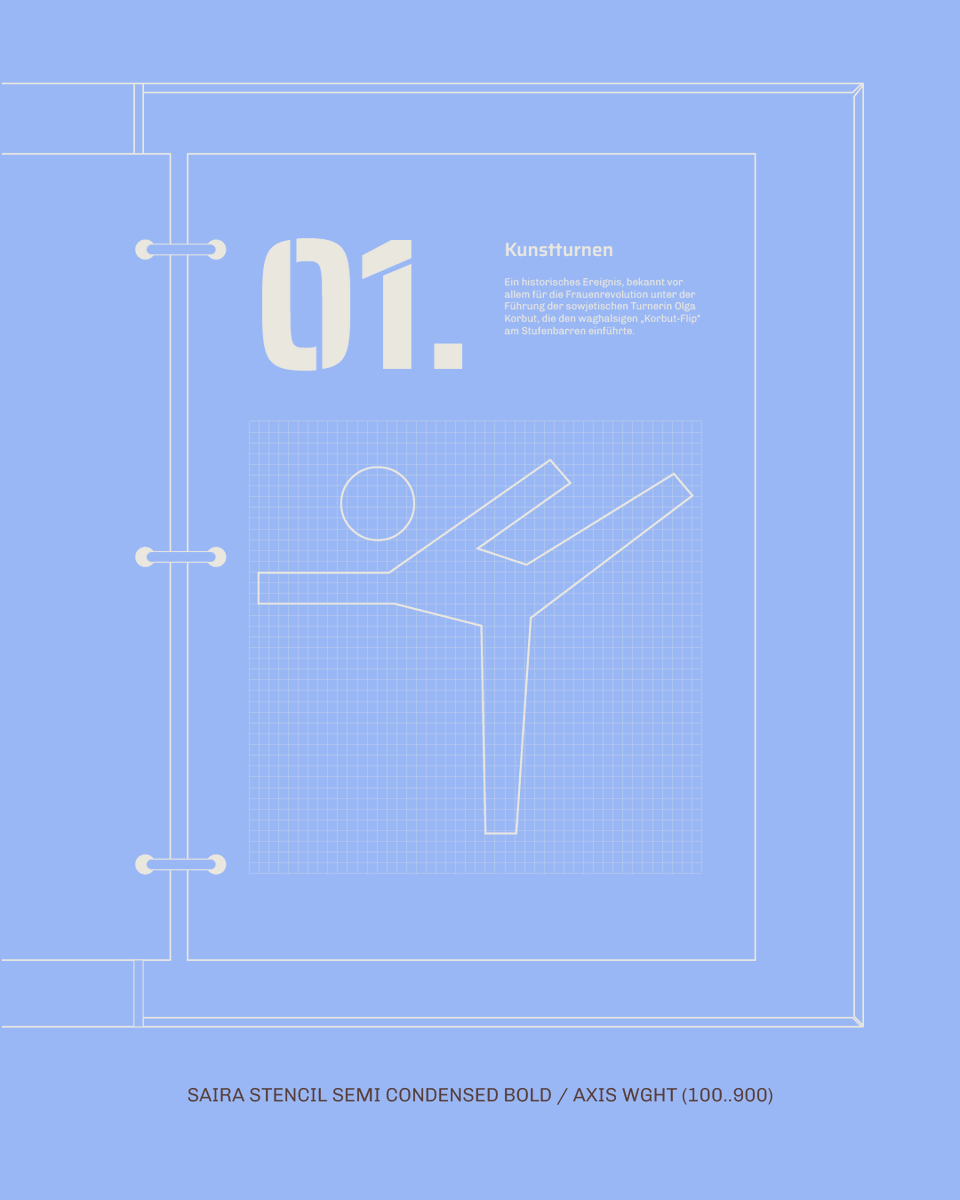 OmnibusType's tweet photo. New! Saira Stencil VF offers a variable format and/or 126 static instances (7 widths × 9 weights), each with matching italics. Perfect for branding, signage, editorial, or sports. Free to use &amp; download. 🔠💻 #Typography https://t.co/cdkBVTNQkc https://t.co/HDX9lBtoYf