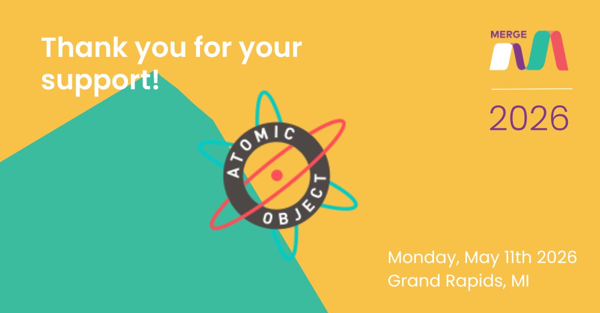 softwaregr's tweet photo. Merge is almost here — huge thanks to our sponsors, like Atomic Object, for helping make it happen!
See you soon! https://t.co/gP7ey1HcRS