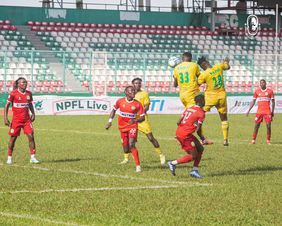shavik_'s tweet photo. Bendel Insurance secured a hard-fought 1–0 win over Katsina United, with Alex Oweifaleya heading home in the 87th minute.

The game, delayed by heavy rain on Sunday, was concluded Monday morning, and it was worth the wait.

Insurance now move up to 4th with 55 points.

 #NPFL26 https://t.co/eMYYPc117k
