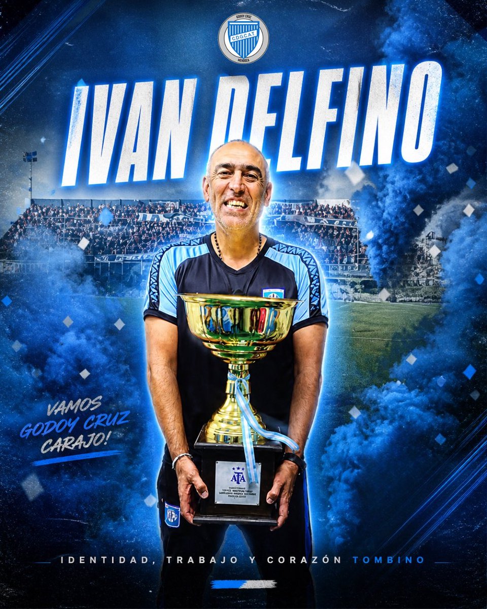 👀 Informa <a href="/somos_godoycruz/">Somos Godoy Cruz</a>, que Iván Delfino es el principal candidato para ser el nuevo DT de Godoy Cruz.

🏆 Viene de obtener el ascenso a primera división con Estudiantes de Río Cuarto. 

👉 No es la única opinión, también suenan 2 nombres más.