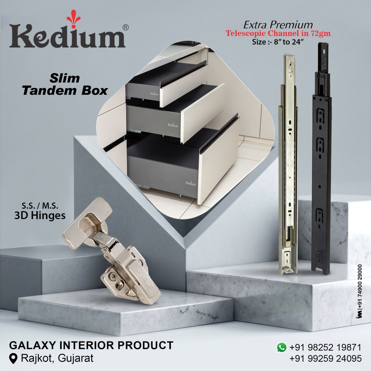 ibais_hardware's tweet photo. GALAXY INTERIOR PRODUCTS - RAJKOT

📞Mr. Sanjay Patel - +919825219871
📲https://t.co/uRI1QLjt6e
.
#SlimTandemBox #KediumHardware #GalaxyInterior #ModularKitchen #KitchenStorage #SoftCloseDrawers #InteriorHardware #RajkotHardware 
.
@ibais_hardware https://t.co/I8Su5EqfnI