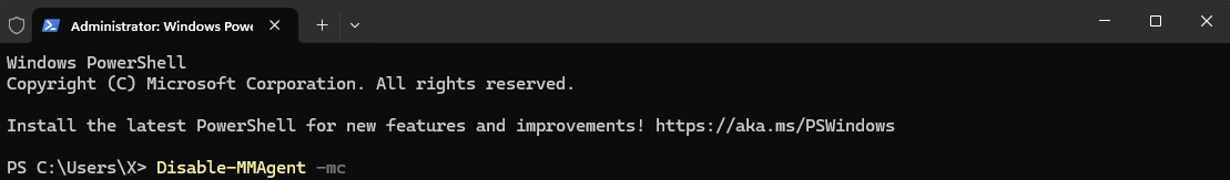 astrrixbtw's tweet photo. You’ve got a custom gaming rig, but Windows is still treating your memory like it’s running on a budget office machine.
Memory Compression comes enabled by default. It makes your CPU waste cycles squeezing RAM usage—useful on low-RAM systems, but unnecessary overhead for a gaming setup.

Run PowerShell as administrator and enter:

Disable-MMAgent -mc

Let your CPU focus on performance where it matters—in your games, not on managing memory it doesn’t need to babysit.