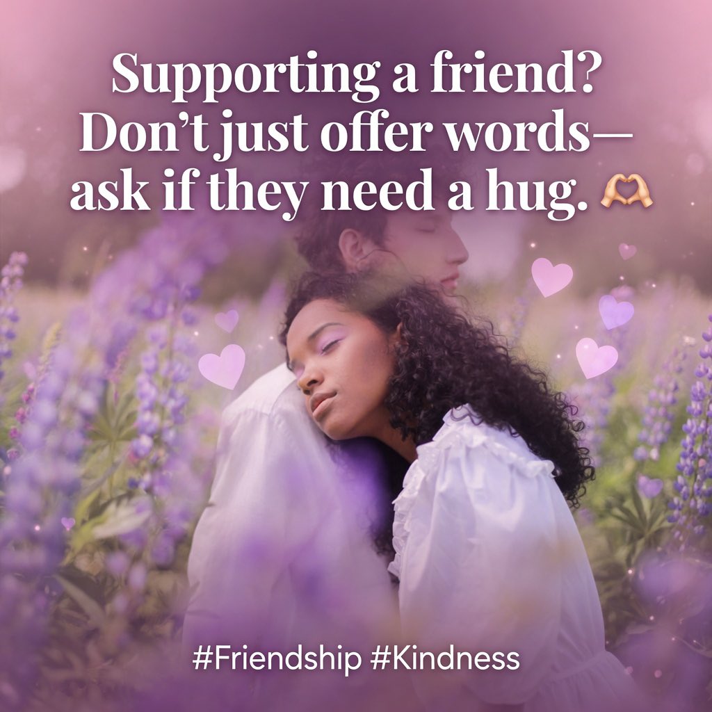 SoricoMusic's tweet image. Supporting a friend? Don't just offer words—ask if they need a hug. 🫂#Friendship #Kindness