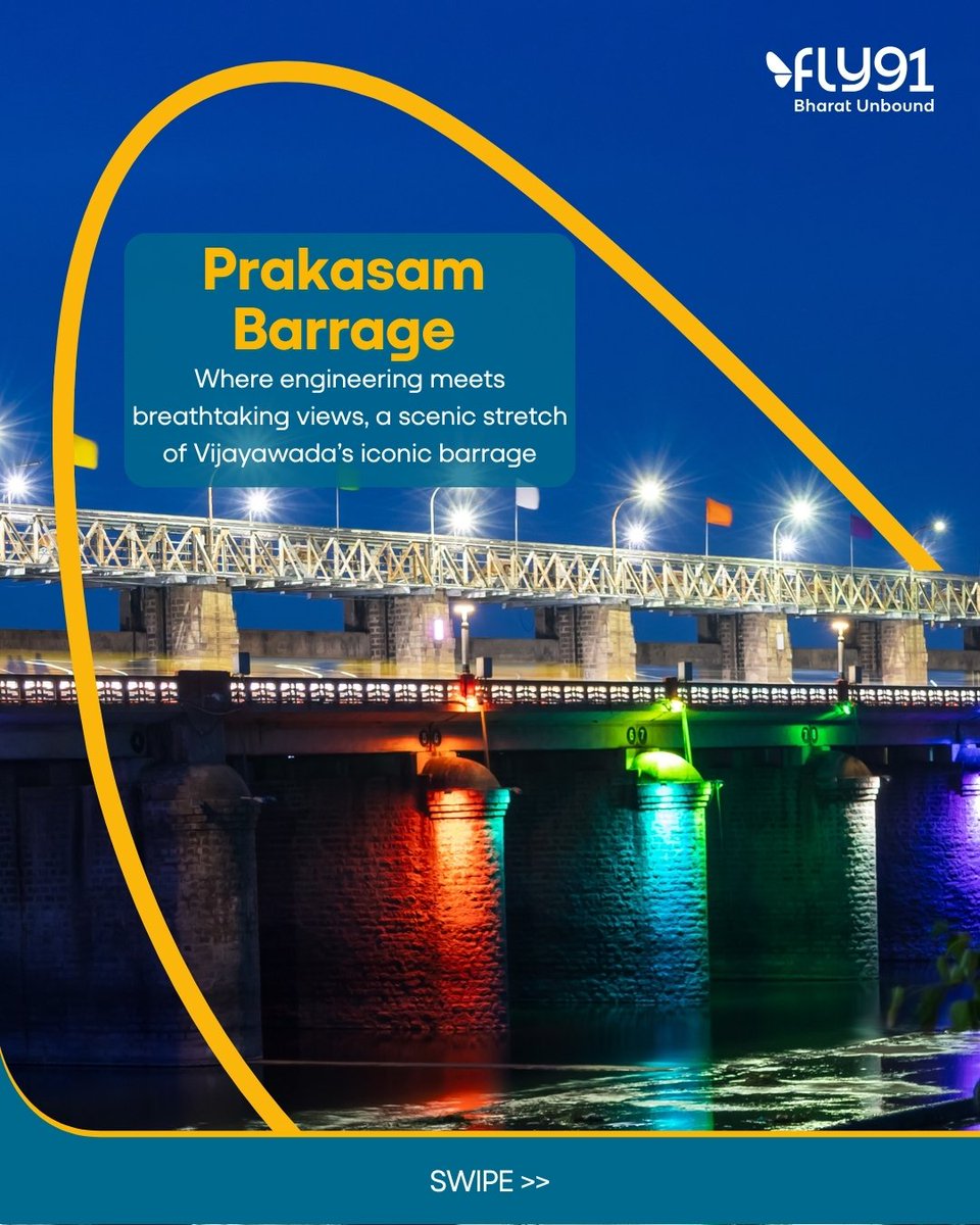 fly91_IN's tweet image. Not every city reveals itself all at once...

Vijayawada unfolds slowly, through its temples, its river, and its endless stories.

Swipe through to take a closer look, and then head to FLY91.in to book your tickets!

#vijayawada #fly91 #bharatunbound #andhrapradesh