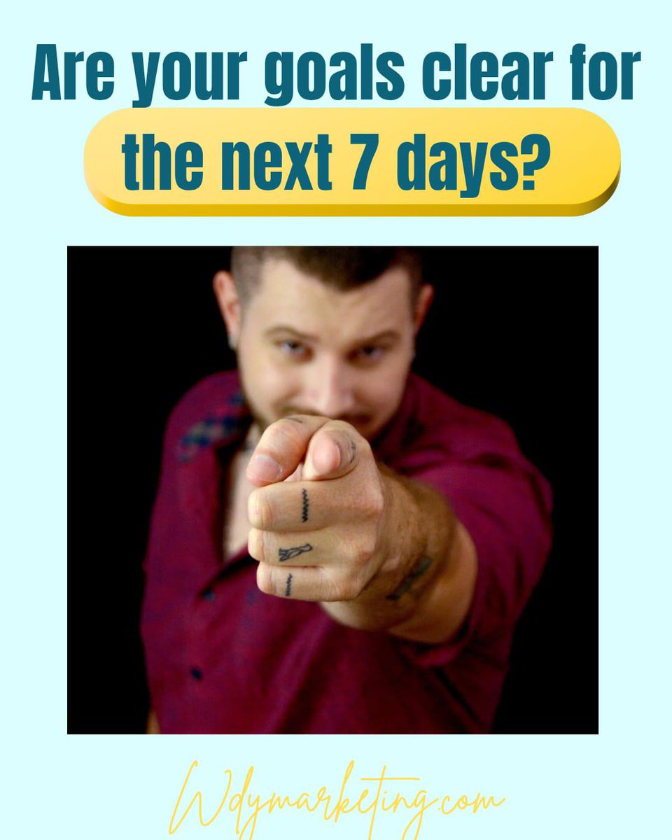 MWdymarketing's tweet image. Clear goals = focused action. No clarity? You’re just reacting.

Plan your next 7 days, align with your vision, and move with intention.

Start smarter: wdymarketing.com

#GoalSetting #WeeklyPlanning #WDYMarketing