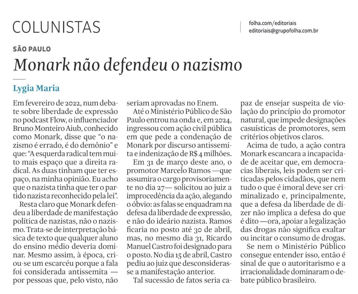 Lygia Maria é leitura obrigatória às segundas. 🎯