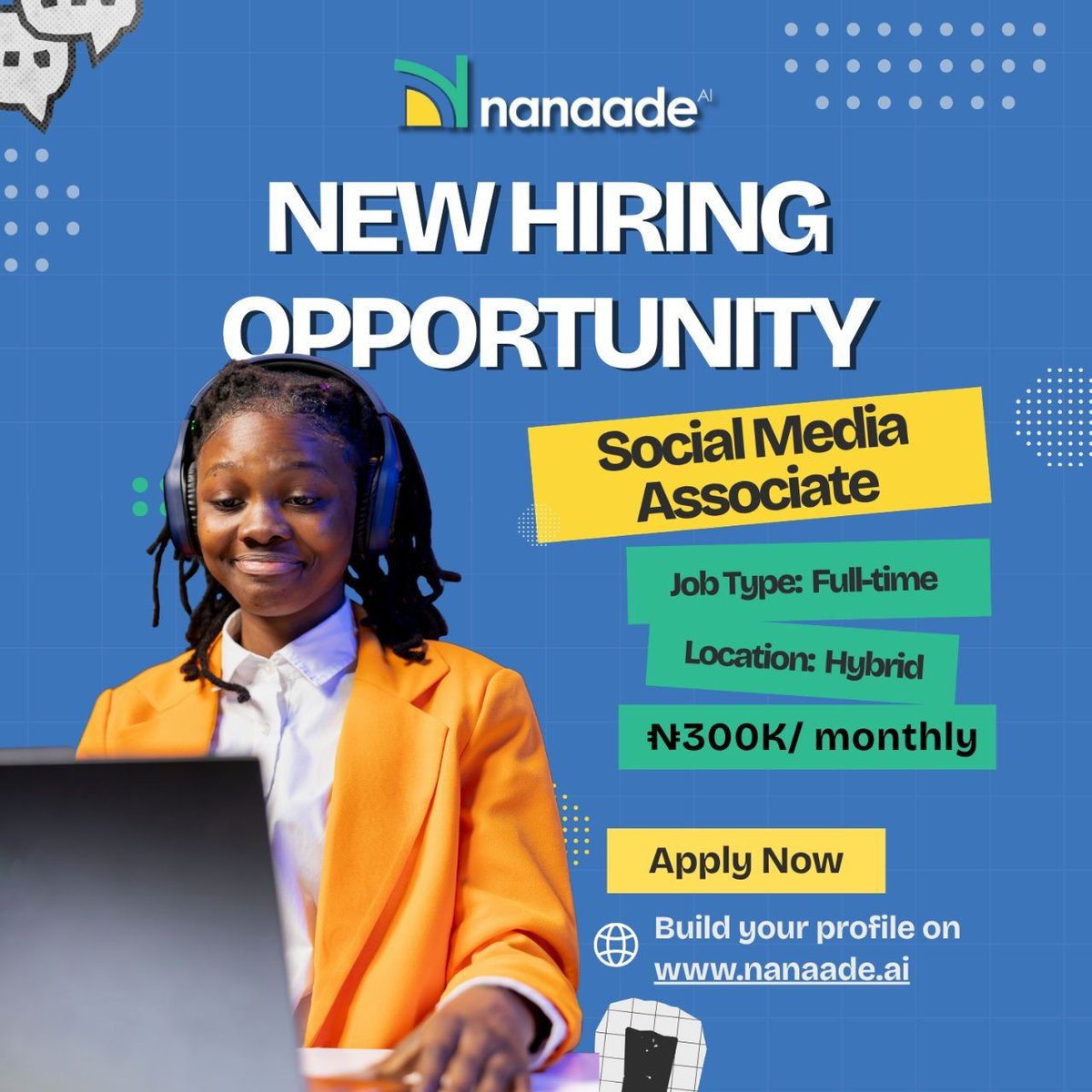 nanaade_AI's tweet photo. ➡️ We’re Hiring: Social Media Associate (Full-Time | Hybrid)
Ready to grow your career in digital marketing, content strategy, and social media management? Nanaade AI is connecting top talent with smart opportunities—and this could be yours:
- Role: Social Media Associate
- Location: Hybrid
- Salary: ₦300,000/month

➡️ Apply Now: Real Estate Sales Agent (Remote | Part-time | $30–$55/hour)

Do you have experience in sales, negotiation, and property analysis? Then this is the ideal role for you, connecting buyers to the right properties, close deals, and drive revenue in the fast-growing real estate market.

➡️ We’re Hiring: Senior Desktop Application Developer
In today’s digital world, businesses rely on robust desktop applications to manage operations, data, and performance—making skilled developers highly in demand.
- Location: Remote | Full-Time
- Salary: ₦300K – ₦350K Monthly

Unlike traditional job boards you're used to, https://t.co/luIe6BQP4p is the future of job search and hiring, making it your all-in-one platform, making hiring and job searching smarter:
🔹 Job Seekers: Get discovered for leadership roles based on your real performance and experience, not guesswork or connections.
🔹 Recruiters: Access AI-matched, prevetted, results-driven, high-performing professionals ready to deliver results.

Compared to other regular job platforms, Nanaade delivers a smarter, end-to-end hiring experience for both job-seekers and recruiters. Offering skills-based matching, CV optimization, and candidate readiness tools to ensure quality hires, not just applications. Get AI vetted jobs that fit your skills today on Nanaade! 

Apply now and experience the difference on Nanaade: https://t.co/TPnCr5VMXw⁠/job-seekers 

#RemoteJobsNigeria #Nanaade #AIRecruitment #DataAnalytics #HRTech #HiringNow #CareerGrowth #TalentMatching #DigitalJobs #RecruitmentNigeria #FutureOfWork #Developer #RealEstateCareers #RemoteWorkNigeria #AIHiring #NanaadeAI #PropertyMarket #SoftwareDeveloper #TechJobsNigeria #RemoteWorkNigeria #LagosJobs #CareerGrowth #HireSmarter #HiringNow #NanaadeAI #SocialMediaJobs #DigitalMarketingJobs #SEO #ContentMarketing #Marketing #GTMStrategy #B2BMarketing #GrowthMarketing #DigitalMarketingJobs #Posts