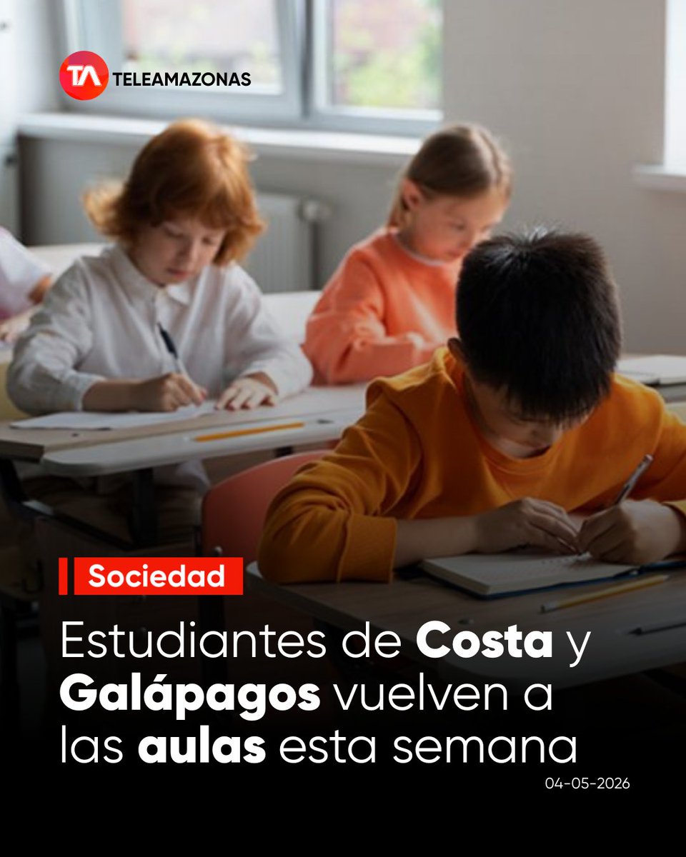 teleamazonasec's tweet image. #Sociedad | Alrededor de dos millones de #estudiantes regresan a las aulas en el régimen #Costa y Galápagos. Lee la nota aquí: f.mtr.cool/ccadspzaxz