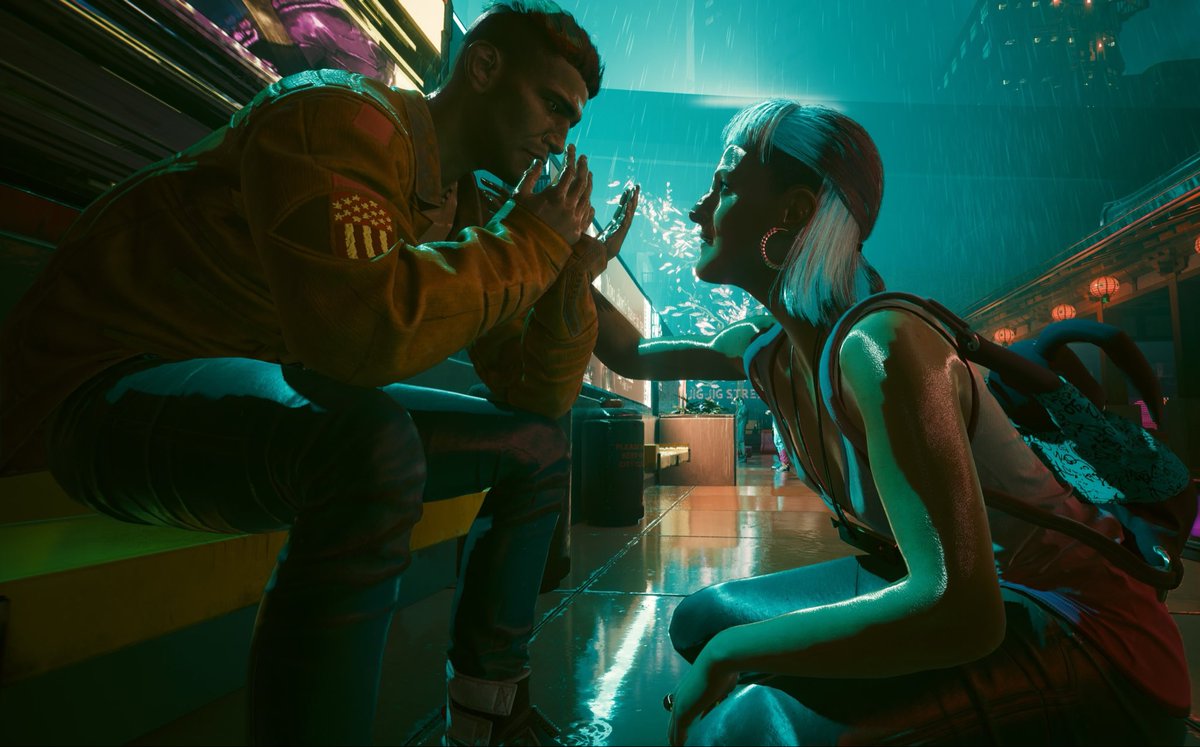 HereinNightCity's tweet image. moment🥰☔️

#Cyberpunk2077
#サイバーパンク2077