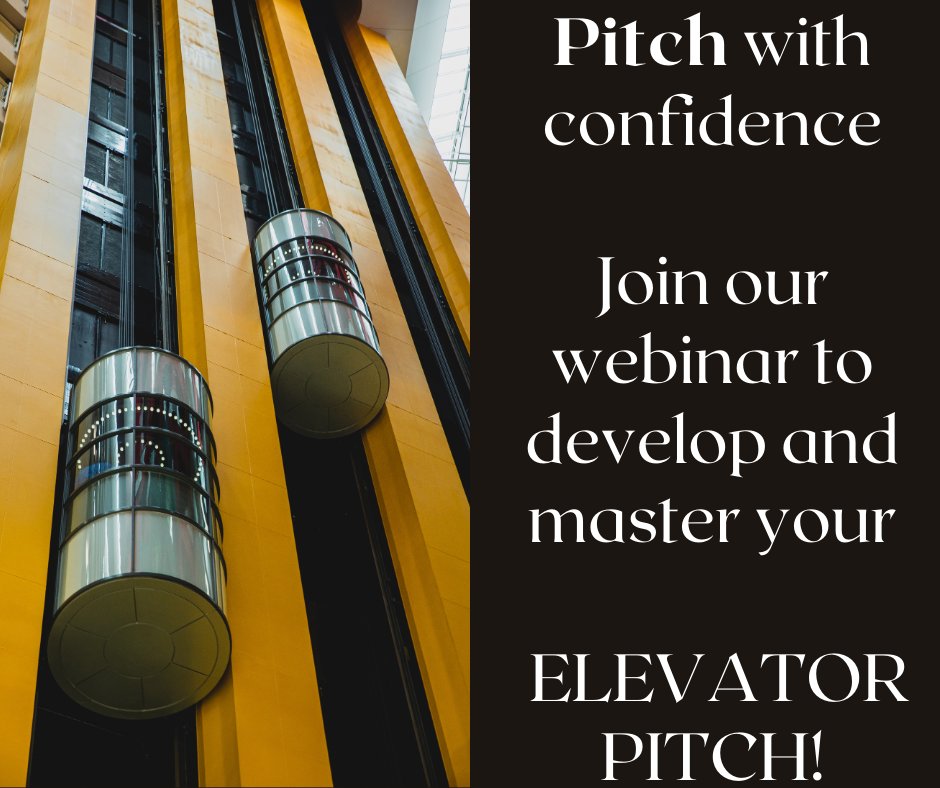 GrigsMika19269's tweet image. Craft a powerful 30-second pitch in 30 minutes. Join our virtual webinar Create your Elevator Pitch on May 27 at 1:00 PM EDT. $4.99 (FREE for Gold members). Save your spot now: wix.to/bdomqHp #ElevatorPitch #Pitch #Webinar #CareerTips