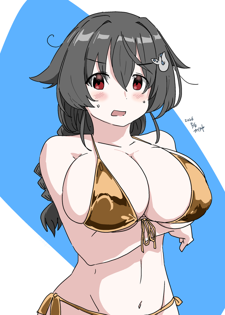 迅鯨(艦隊これくしょん) 「迅鯨さんムチムチフェス当日」|かぶら矢@京都海防艦オンリーB-11のイラスト